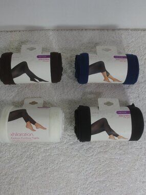 NEW Xhilaration Tights Lot of 4 Pair White Black Brown Navy Plus Size 1X-2X